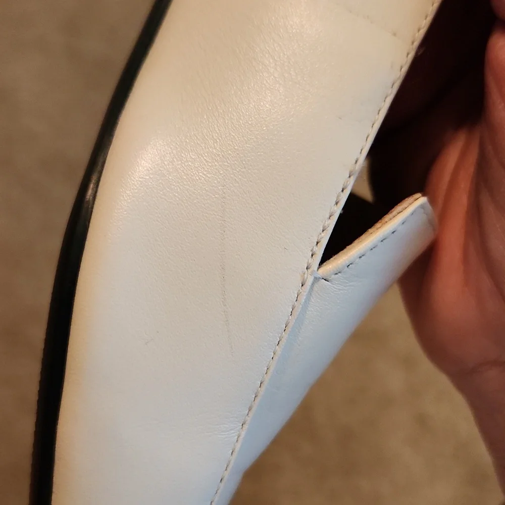 Nine West Elegant Cream Leather‎ Upper Loafers Flats for Women WNABAY, Size 8.5